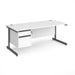 Dams International Straight Desk with White MFC Top and Graphite Frame Cantilever Legs and 2 Lockable Drawer Pedestal Contract 25 1800 x 800 x 725mm