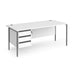 Dams International Straight Desk with White MFC Top and Graphite H-Frame Legs and 3 Lockable Drawer Pedestal Contract 25 1800 x 800 x 725mm