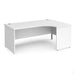 Dams International Right Hand Ergonomic Desk with White MFC Top and Graphite Panel Ends and Silver Frame Corner Post Legs Contract 25 1800 x 1200 x 725 mm