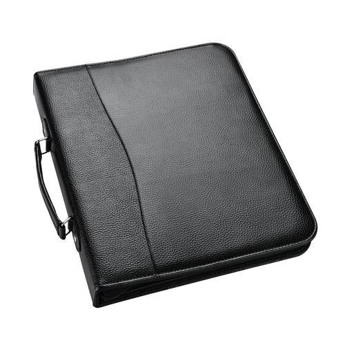 Arpan A4 4 ring Black Conference Folder with soft padded cover and calculator