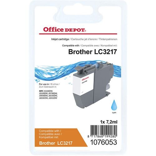 Office Depot LC-3217C Compatible Brother Ink Cartridge Cyan