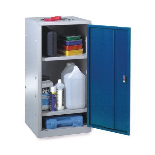 SLINGSBY Locker with 2 Shelves Steel Light Grey, Blue 477 x 505 x 984 mm