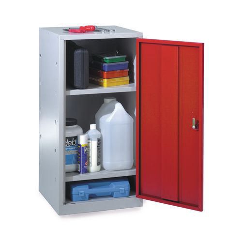 SLINGSBY Locker with 2 Shelves Steel Light Grey, Red 477 x 505 x 984 mm