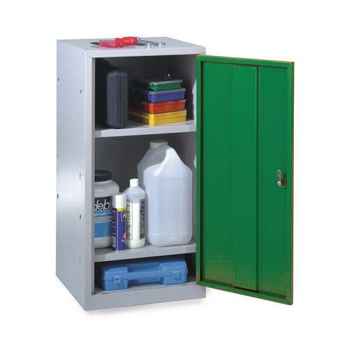 SLINGSBY Locker with 2 Shelves Steel Light Grey, Green 477 x 505 x 984 mm