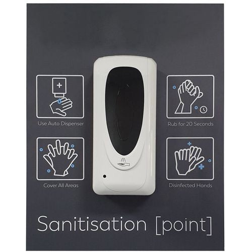 SLINGSBY Automatic Hand Soap and Gel Dispenser Touchless with Instruction Board 1L White Wall Mounted Refillable