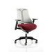 Dynamic Synchro Tilt Task Operator Chair Height Adjustable Arms Flex White Back, Ginseng Chilli Seat, Black Frame Without Headrest Medium Back