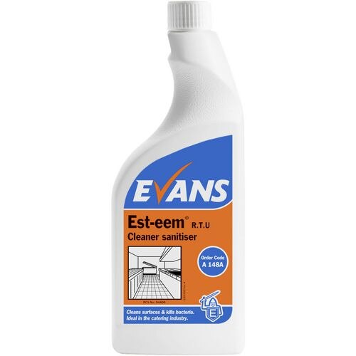 Evans Vanodine Cleaner and Sanitiser Est-eem RTU Unperfumed 750ml Pack of 6
