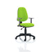 Dynamic Permanent Contact Backrest Task Operator Chair Height Adjustable Arms Eclipse I Myrrh Green Seat Without Headrest High Back