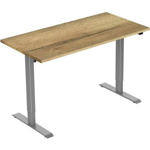 EUROSEATS Desk Grey Oak B000GR160NAT 80 mm x 750-1235 mm x 160 mm Leg Height: 1210 mm