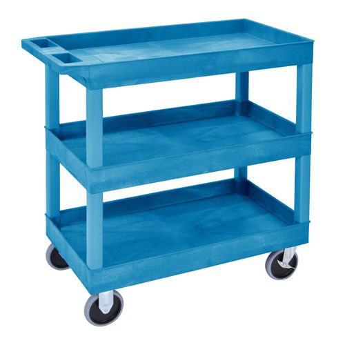 SUPER STRENGTH GI403L Plastic Multi Purpose Trolley, 3 Storage Trays, 180kg, Blue