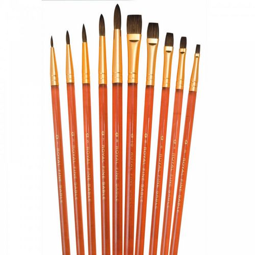 Royal & Langnickel Paint Brush Set Super Value Camel Hair Pack of 10