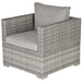 OutSunny Single Sofa 860-141V70 Steel, PE Rattan, Polyester Grey 750 x 750 x 650 mm