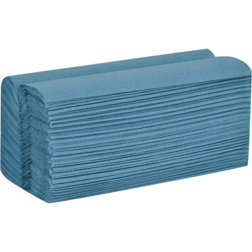 essentials Hand Towels C-fold Blue 1 Ply HE125BLDS Pack of 12 of 250 Sheets