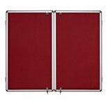 Bi-Office Enclore Indoor Lockable Notice Board Non Magnetic 40 x A4 Wall Mounted 243 (W) x 123 (H) cm Burgundy