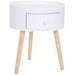 Homcom Modern Round Coffee Table with Drawer White ?38 x 45H cm