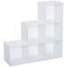 HOMCOM Cabinet Closet Organiser Bookcase 6 Cube with 3-Tier Shelf White