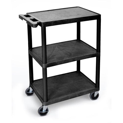 GPC Plastic Multi Purpose Trolley with 3 Flat Shelves 150kg Capacity
