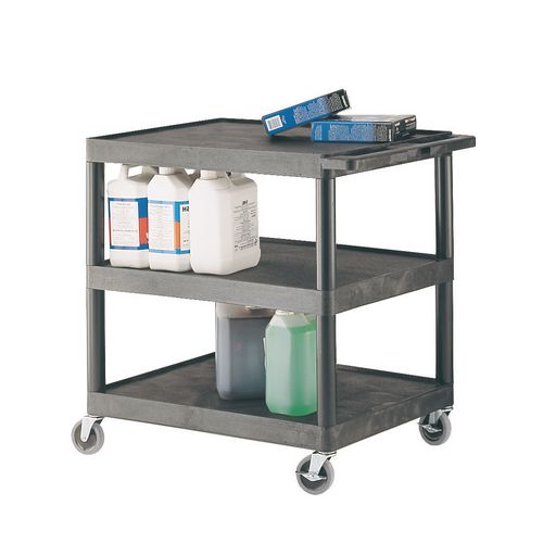 GPC Plastic Multi Purpose Trolley with 3 Shelves 150kg Capacity