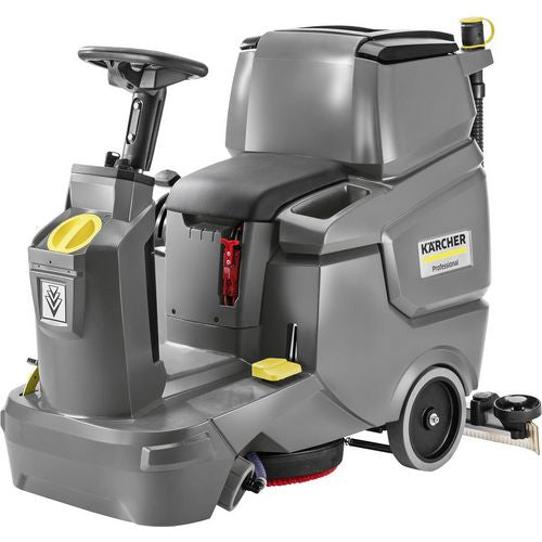Kärcher Cordless Scrubber Dryer Professional Ride-On/Step-On BD 50/70 R Classic Grey Fresh Water Capacity 70L & Dirt Water Capacity 75L