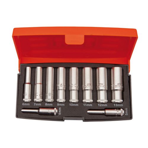 S0810L 1.4in Drive Deep Socket Set of 10 Metric