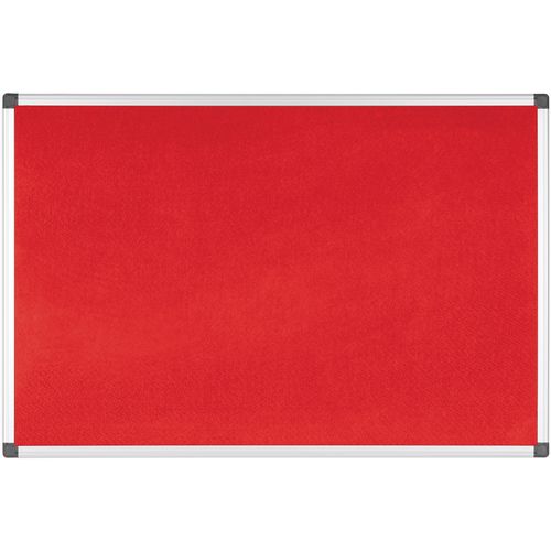 Bi-Office Notice Board Non Magnetic 240 (W) x 120 (H) cm Red