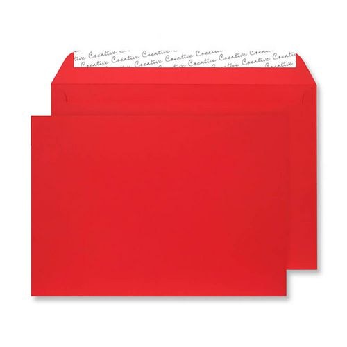Creative Senses Coloured Envelope C4 324 (W) x 229 (H) mm Adhesive Strip Red 140 gsm Pack of 125