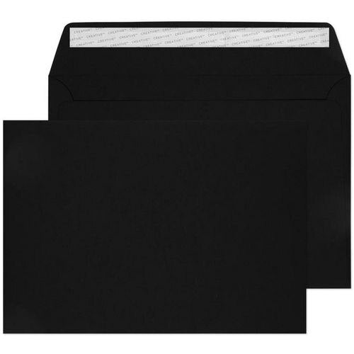 Creative Senses Coloured Envelope C4 324 (W) x 229 (H) mm Adhesive Strip Black 140 gsm Pack of 125
