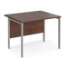 Rectangular Straight Desk Walnut Wood H-Frame Legs Silver Maestro 25 1000 x 800 x 725mm
