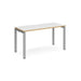 Rectangular Single Desk White/Oak Wood Straight Legs Silver Adapt II 1400 x 600 x 725mm