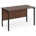 Rectangular Straight Desk Walnut Wood H-Frame Legs Black Maestro 25 1200 x 600 x 725mm