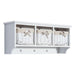 HOMCOM Wall Cabinet 833-298WT Cloth, Paulownia Wood, Wicker White 800 mm x 220 mm x 330 mm