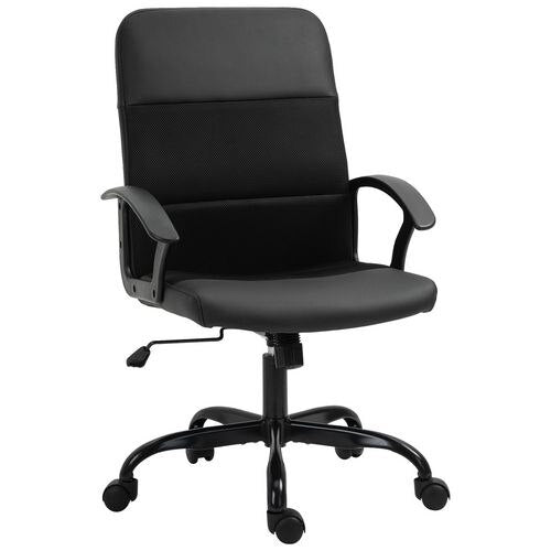 Vinsetto Office Chair Black PVC, Mesh Fabric, Oxford, Metal, Sponge 921-294V70