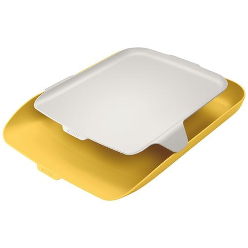 Leitz Cosy Letter Tray 5259 With Desk Organiser A4 Yellow 27.4 x 39.1 x 6.2 cm