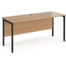 Rectangular Straight Desk Beech Wood H-Frame Legs Black Maestro 25 1600 x 600 x 725mm