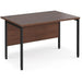 Rectangular Straight Desk Walnut Wood H-Frame Legs Black Maestro 25 1200 x 800 x 725mm