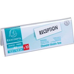 Exacompta Name Holder Crystal 15 x 5 x 14 cm Pack of 10