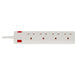 brennenstuhl 4-Way Extension Lead UK with Neon Indicator 10m White