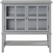 DOREL HOME Franklin PB, Glass; Paper Wrap; Metal Storage Cabinet Non Lockable 800.10 (W) x 396.24 (D) x 779.78 (H) mm Grey