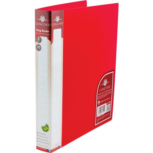 Concord Ring Binder 2 Ring PP A4 Red