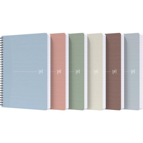 OXFORD My Rec€™Up Notebook A5 Ruled Twin Wire Card Assorted 180 Pages 90 Sheets Pack of 5