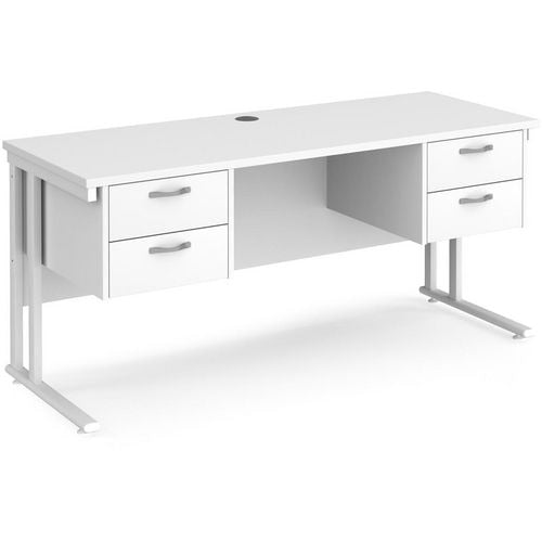 Dams International Desk MC616P22WHWH 1,600 x 600 x 725 x 800 - 990 mm