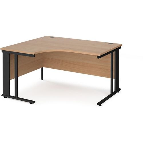 Dams International Left Hand Ergonomic Desk MCM14ELKB 1,400 x 1,200 x 725 mm