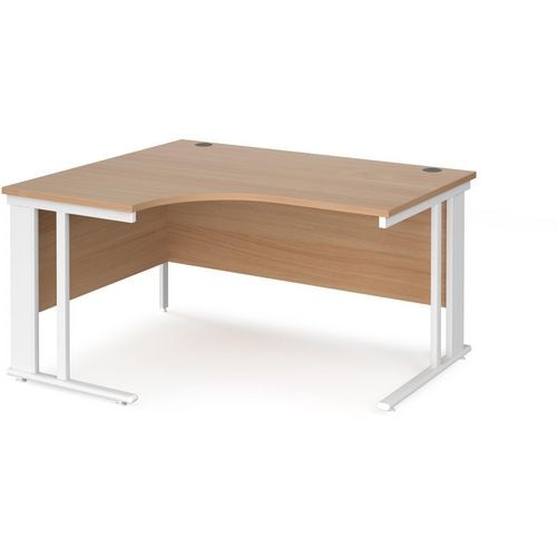 Dams International Left Hand Ergonomic Desk MCM14ELWHB 1,400 x 1,200 x 725 mm