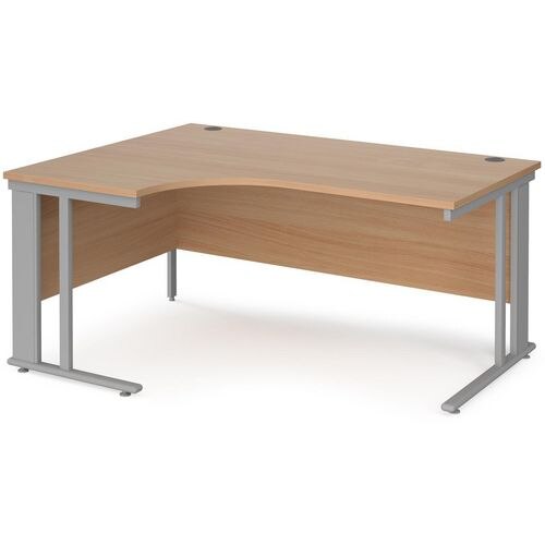 Dams International Left Hand Ergonomic Desk MCM16ELSB 1,600 x 1,200 x 725 mm