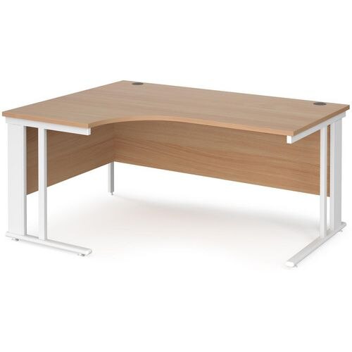 Dams International Left Hand Ergonomic Desk MCM16ELWHB 1,600 x 1,200 x 725 mm