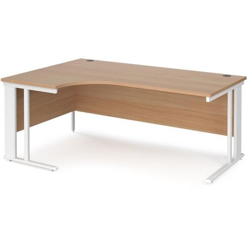 Dams International Left Hand Ergonomic Desk MCM18ELWHB 1,800 x 1,200 x 725 mm