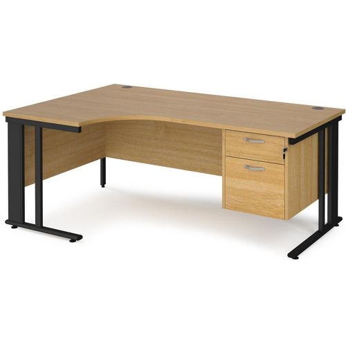 Dams International Left Hand Ergonomic Desk MCM18ELP2KO 1,800 x 1,200 x 725 mm