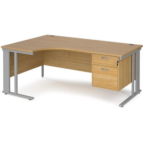 Dams International Left Hand Ergonomic Desk MCM18ELP2SO 1,800 x 1,200 x 725 mm