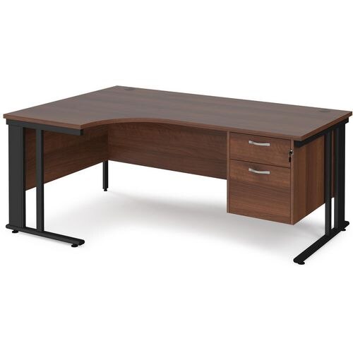 Dams International Left Hand Ergonomic Desk MCM18ELP2KW 1,800 x 1,200 x 725 mm