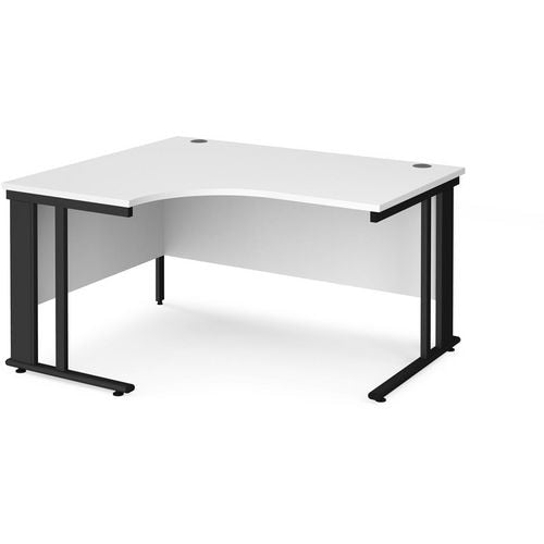 Dams International Left Hand Ergonomic Desk MCM14ELKWH 1,400 x 1,200 x 725 mm